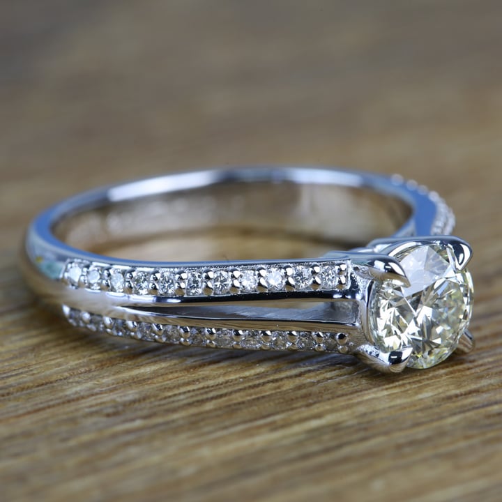 Round Diamond Split Shank Engagement Ring (0.90 Carat) angle 3